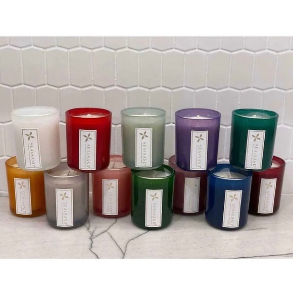 SEA & SAND 4 OZ SCENTED VOTIVE CANDLES, SET OF 12 - Picture 2 of 5